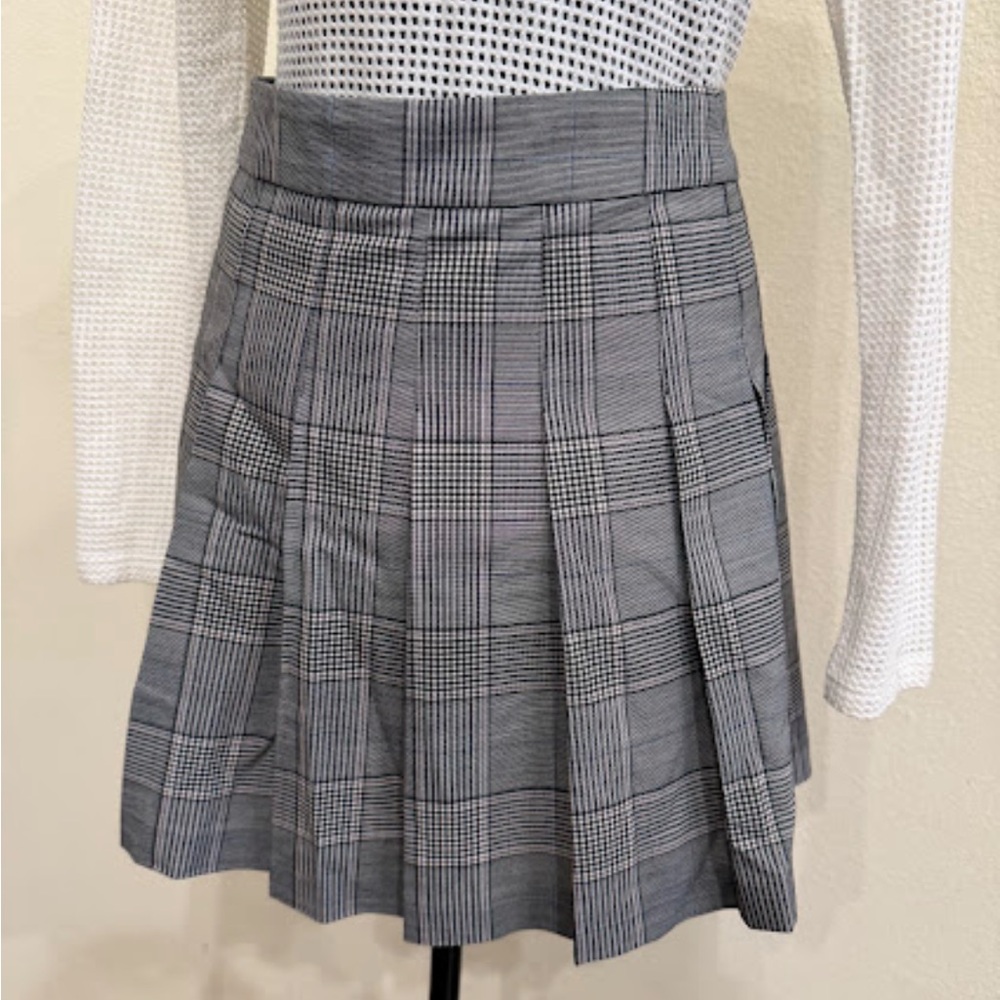 Sunday Best Black and White Plaid A-Line Skirt